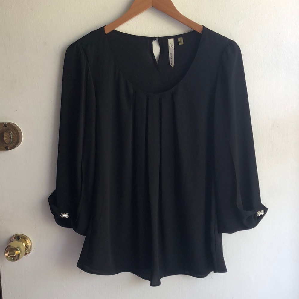 NY Collection Black Blouse Size S